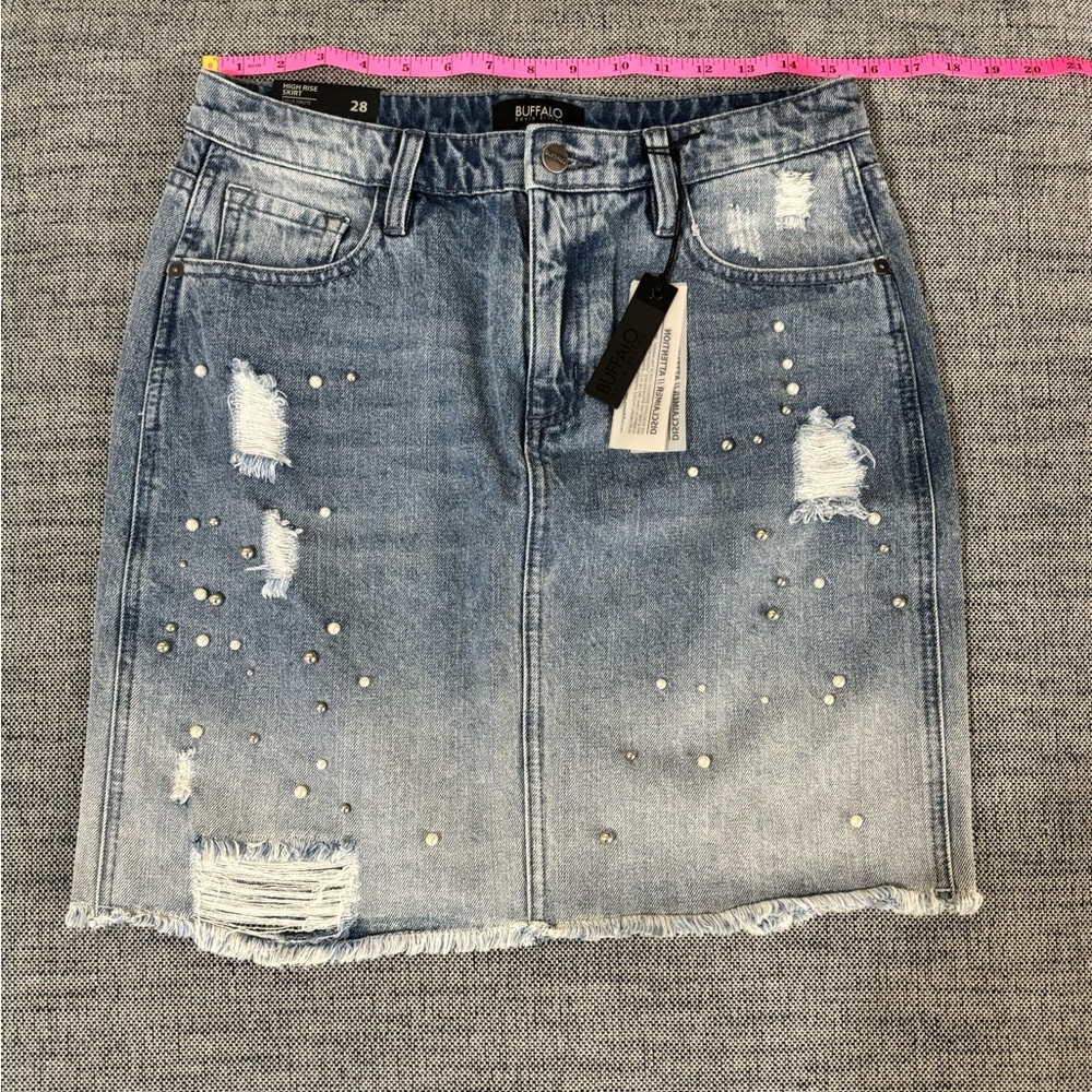 Buffalo Women's Distressed Denim Skirt